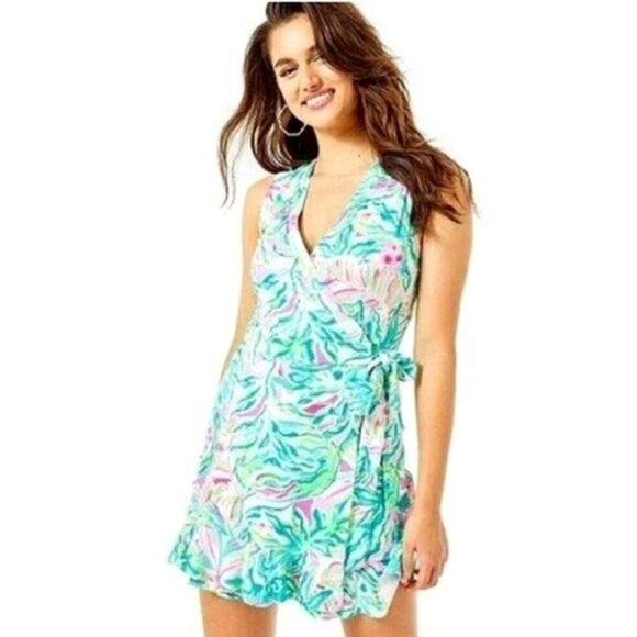 New Lilly Pulitzer XS Romper Rilla One In A Melon Stretch Knit NWT - Picture 1 of 10